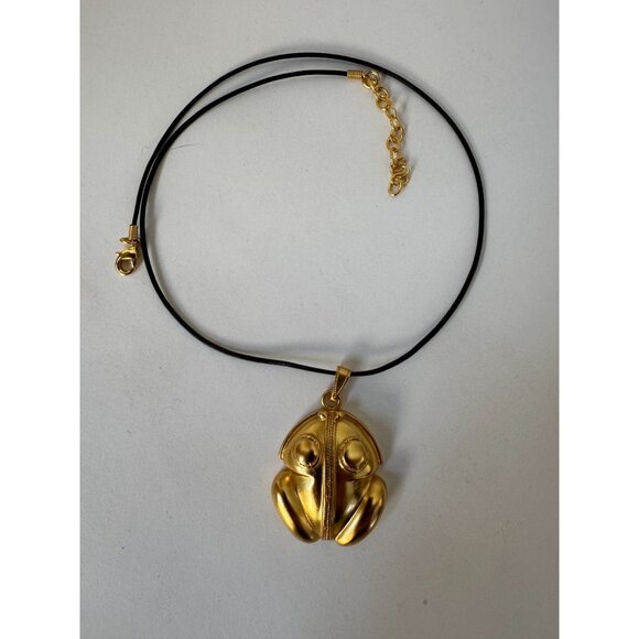24K Gold Plated Tairona Frog Pendant Necklace Adjustable Chain Handcrafted In Co - Picture 7 of 16